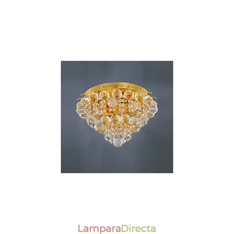 Lámpara de techo moderna de cristal con 5 luces