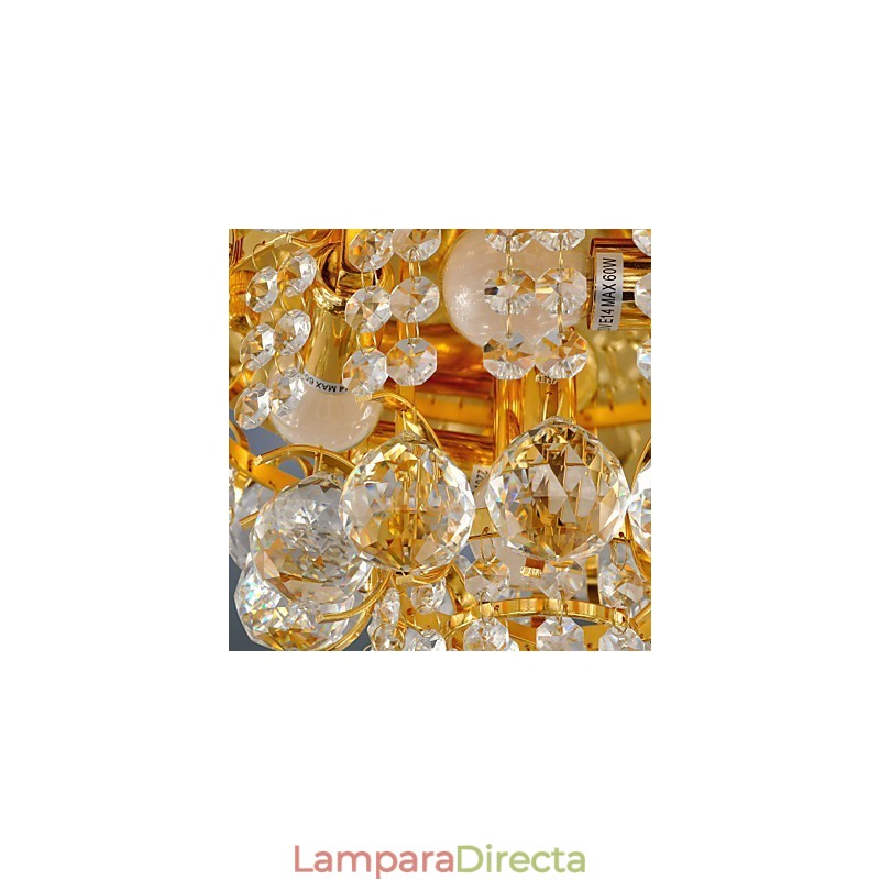 Lámpara de techo moderna de cristal con 5 luces