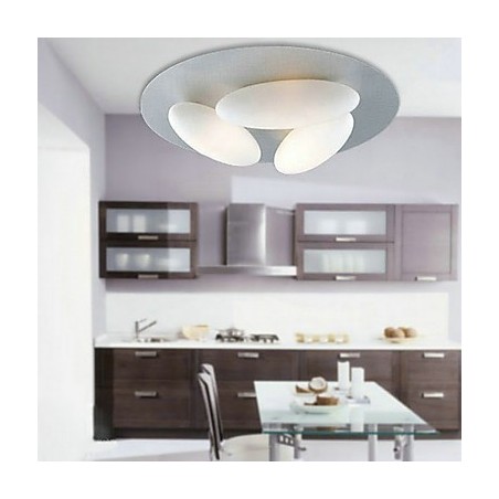 Lámpara de techo minimalista de inspiración natural con pantalla de tres huevos Lámpara de techo minimalista de inspiración natural con pantalla de tres huevos