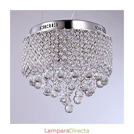 Lámpara de techo moderna contemporánea de metal cromado y cristal Lámpara de techo moderna contemporánea de metal cromado y cristal