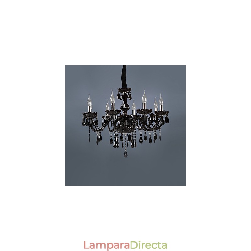 Lámpara de araña moderna contemporánea de cristal galvanizado