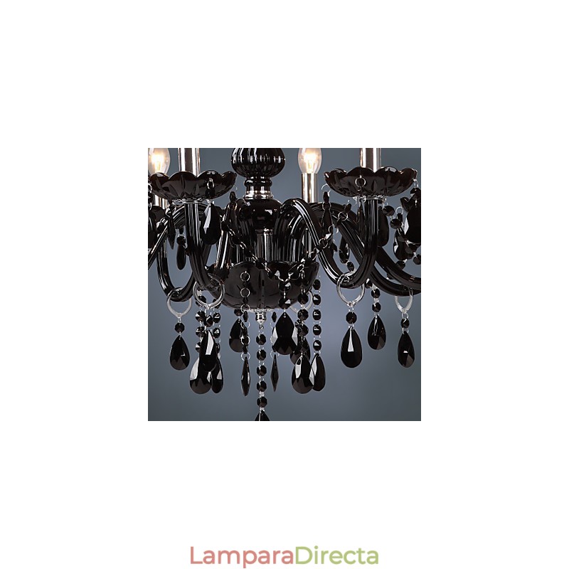 Lámpara de araña moderna contemporánea de cristal galvanizado