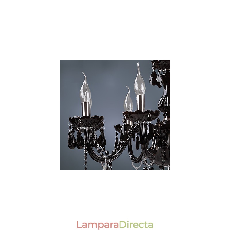 Lámpara de araña moderna contemporánea de cristal galvanizado