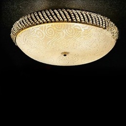 Lujosa lámpara de techo de 4 luces en dorado