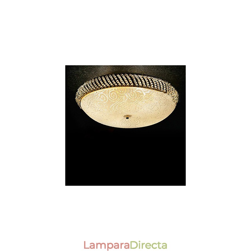 Lujosa lámpara de techo de 4 luces en dorado