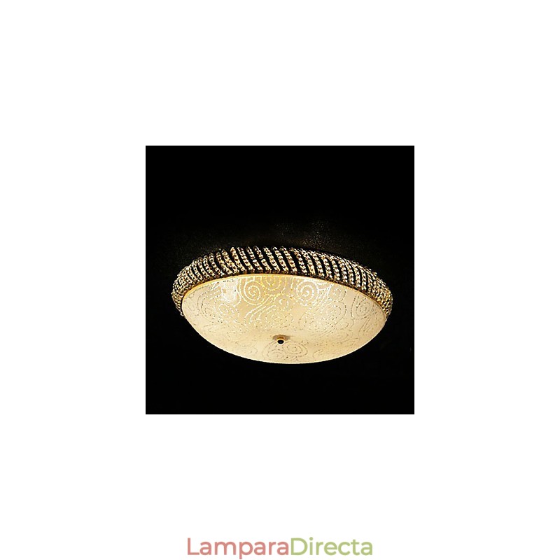 Lujosa lámpara de techo de 4 luces en dorado