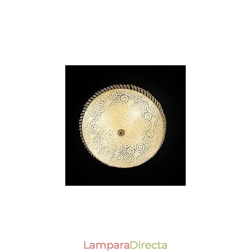 Lujosa lámpara de techo de 4 luces en dorado