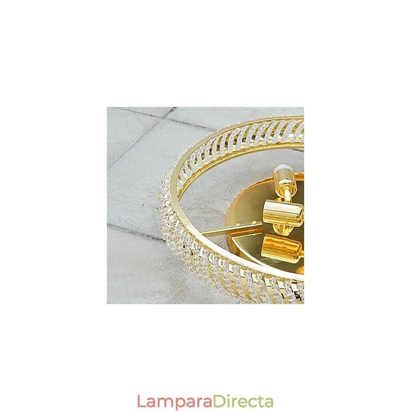 Lujosa lámpara de techo de 4 luces en dorado