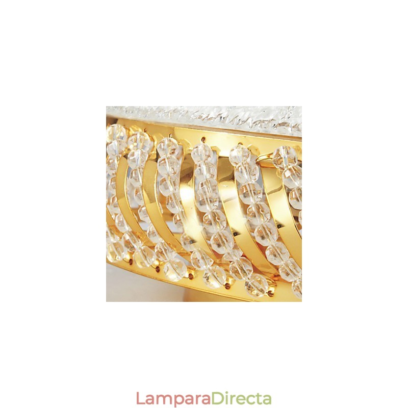 Lujosa lámpara de techo de 4 luces en dorado