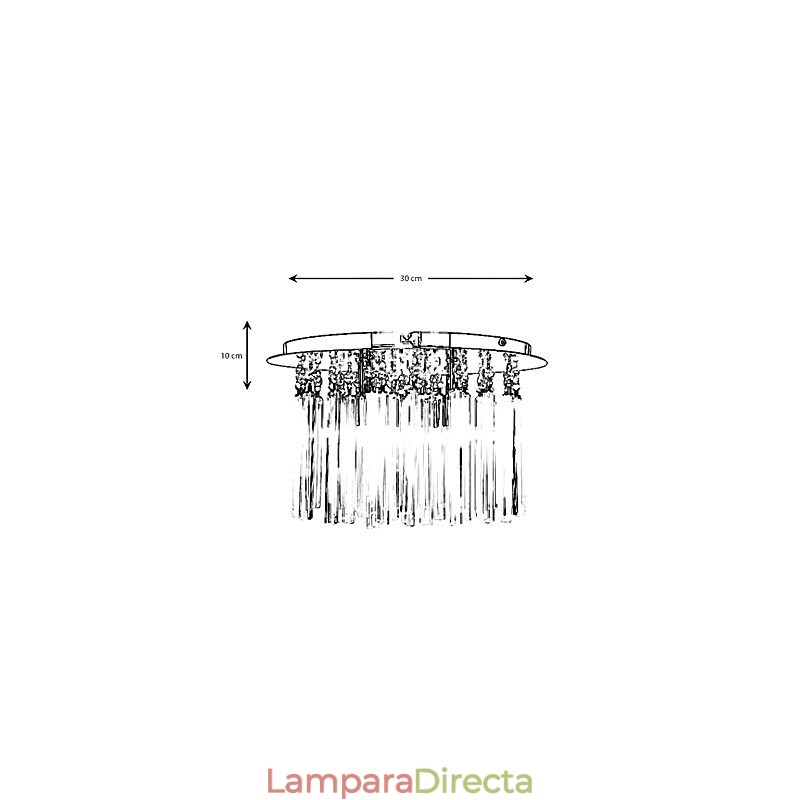 Lámpara de cristal moderna semiempotrada con 4 luces (base G9)