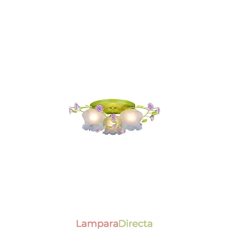 Lámpara creativa Lámpara Jardín cálido Rosa Tres lámparas de techo sencillas