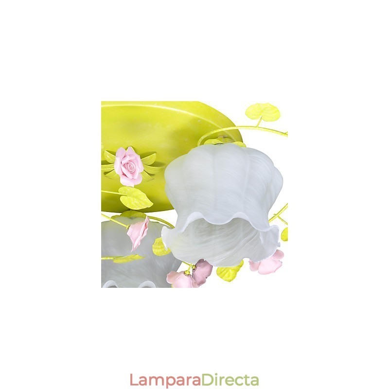 Lámpara creativa Lámpara Jardín cálido Rosa Tres lámparas de techo sencillas