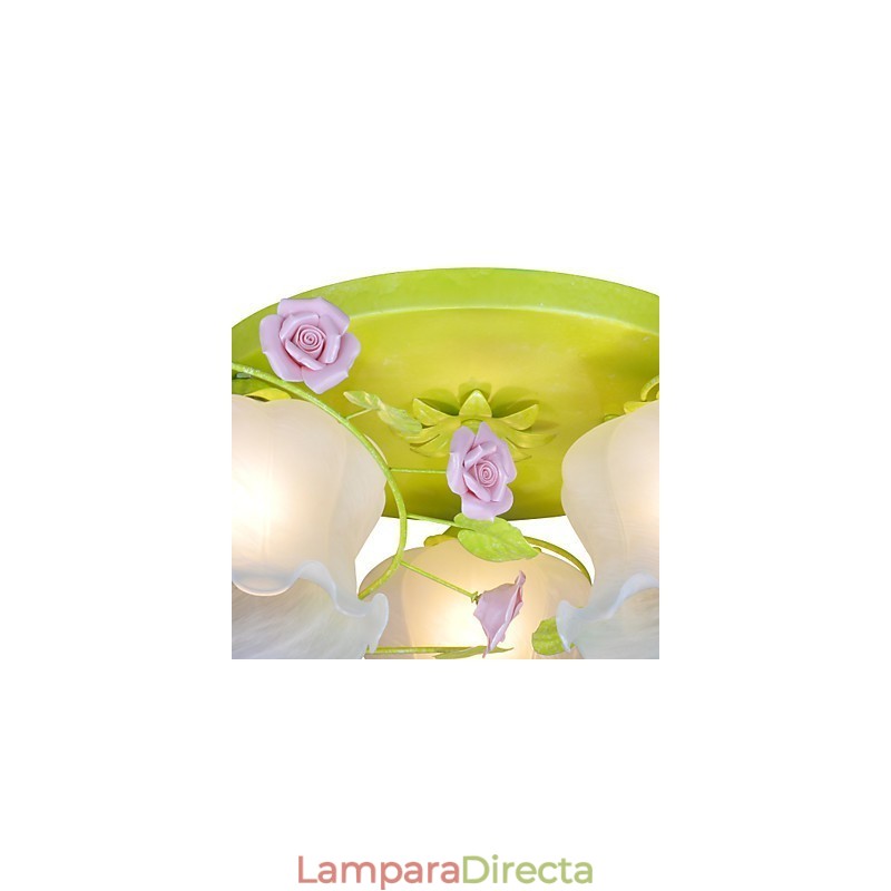 Lámpara creativa Lámpara Jardín cálido Rosa Tres lámparas de techo sencillas