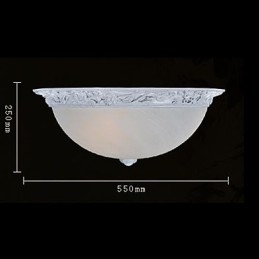 Lámpara de techo blanca de resina tallada en vidrio, estilo clásico europeo