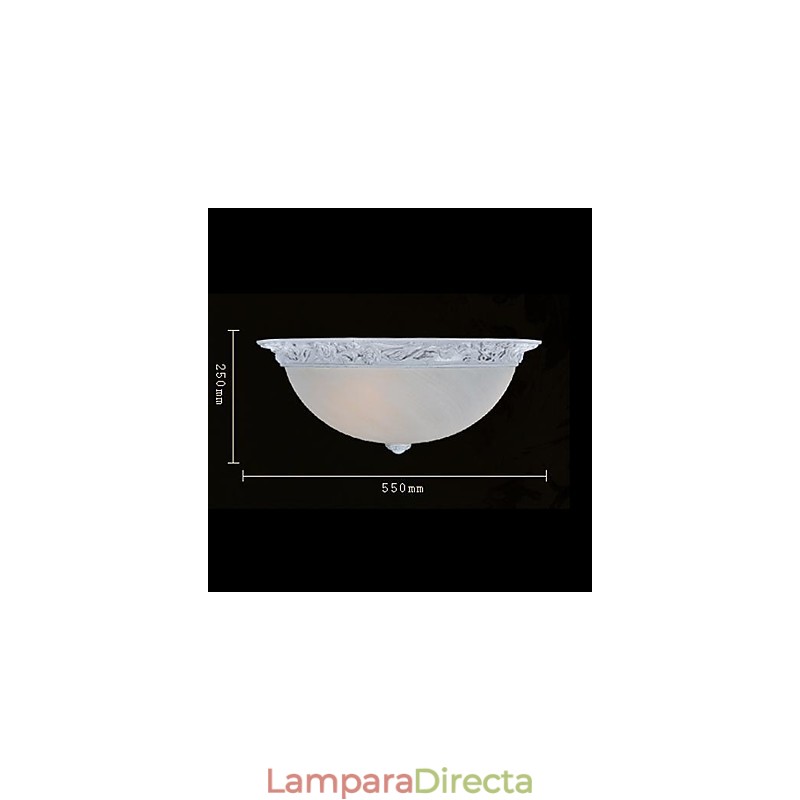 Lámpara de techo blanca de resina tallada en vidrio, estilo clásico europeo