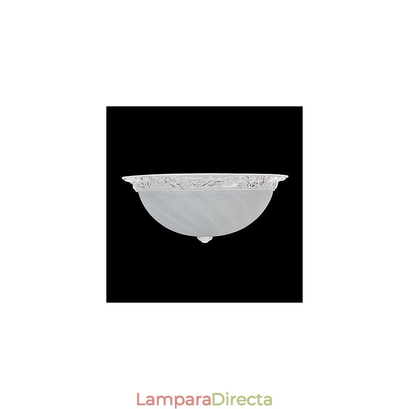 Lámpara de techo blanca de resina tallada en vidrio, estilo clásico europeo