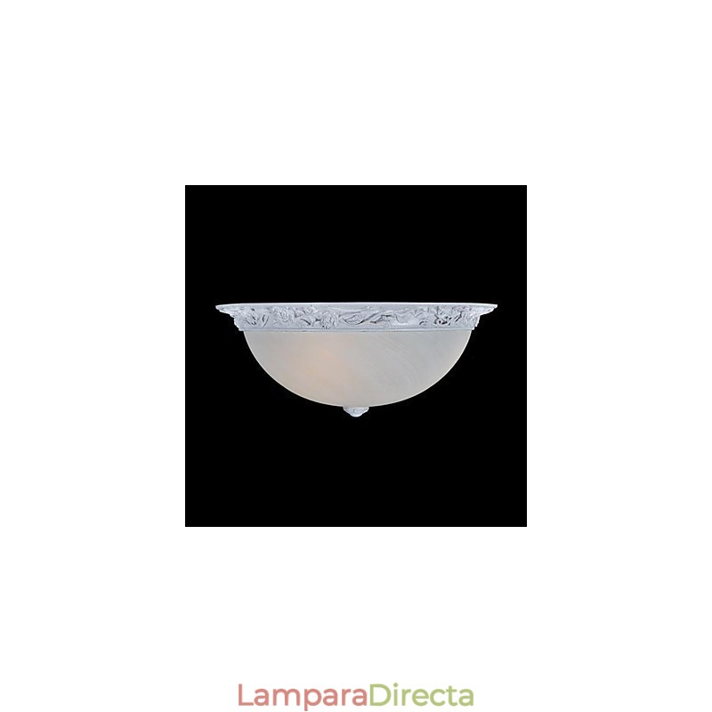 Lámpara de techo blanca de resina tallada en vidrio, estilo clásico europeo