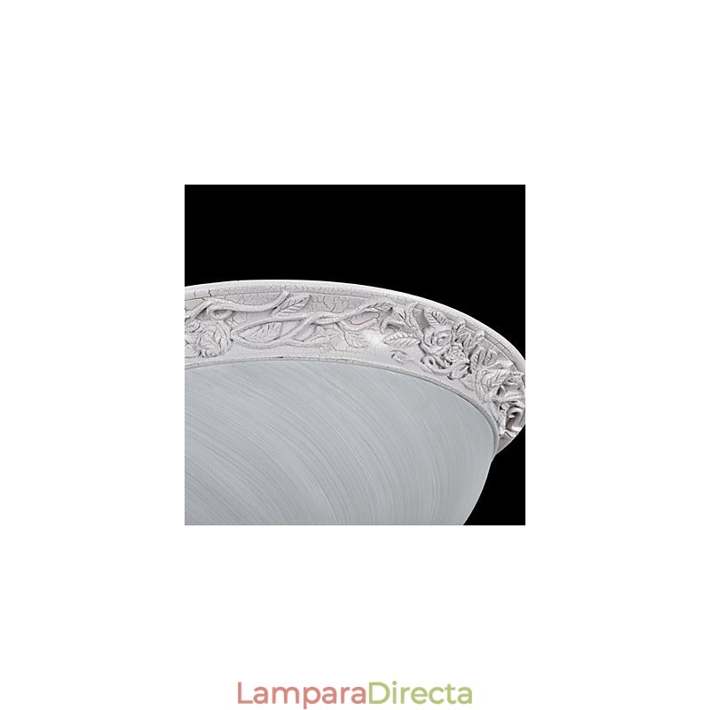 Lámpara de techo blanca de resina tallada en vidrio, estilo clásico europeo