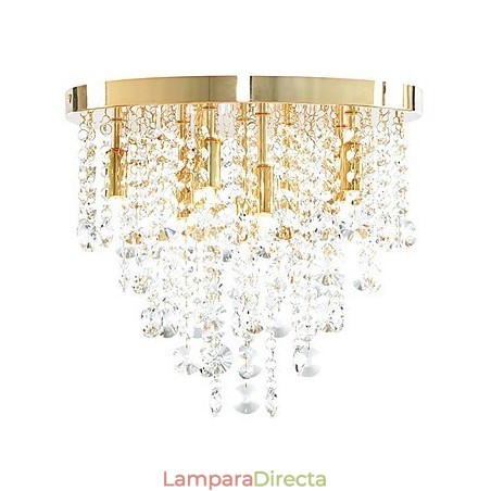 Lámpara de techo moderna de cristal semiempotrada con 9 luces (base G9) Lámpara de techo moderna de cristal semiempotrada con 9 luces (base G9)