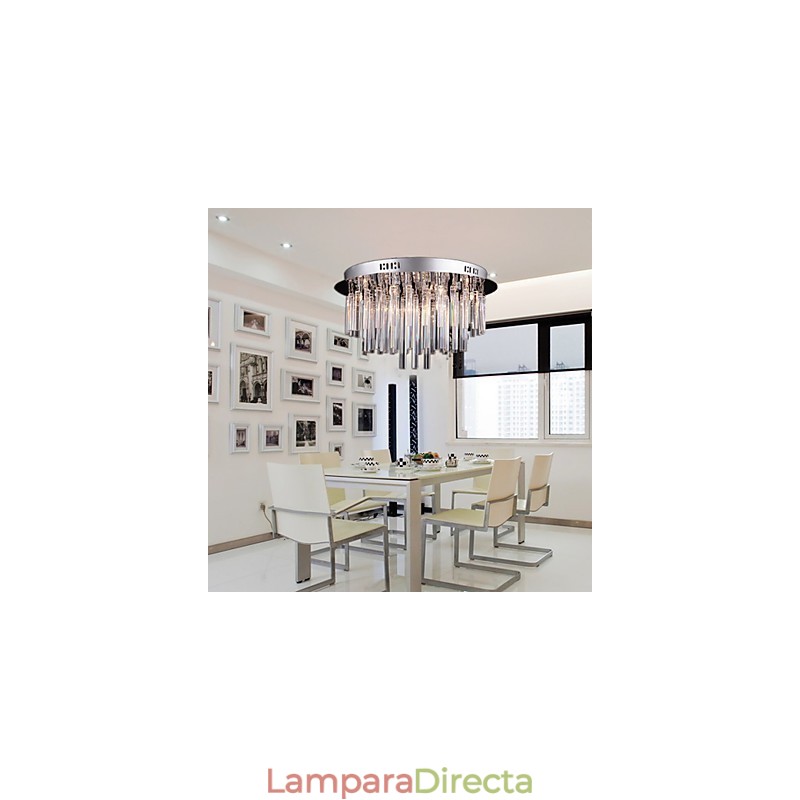 Lámpara de araña de cristal moderna con 12 luces