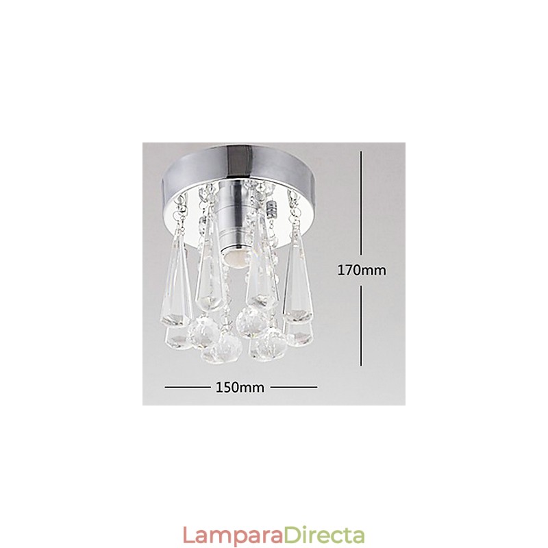1 lámpara semiempotrada en cristal