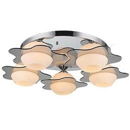 Lámpara de techo moderna empotrada de 5 luces de metal contemporáneo