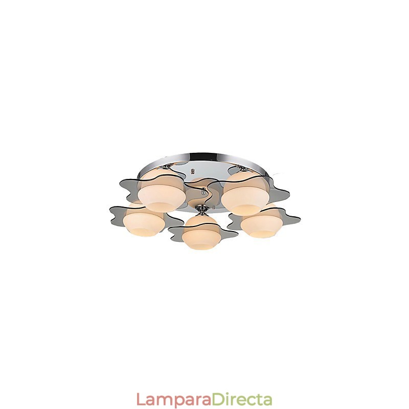 Lámpara de techo moderna empotrada de 5 luces de metal contemporáneo