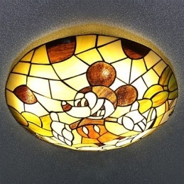 Lámpara de techo mediterránea con diseño de Mickey Mouse para niños, 40 cm de diámetro