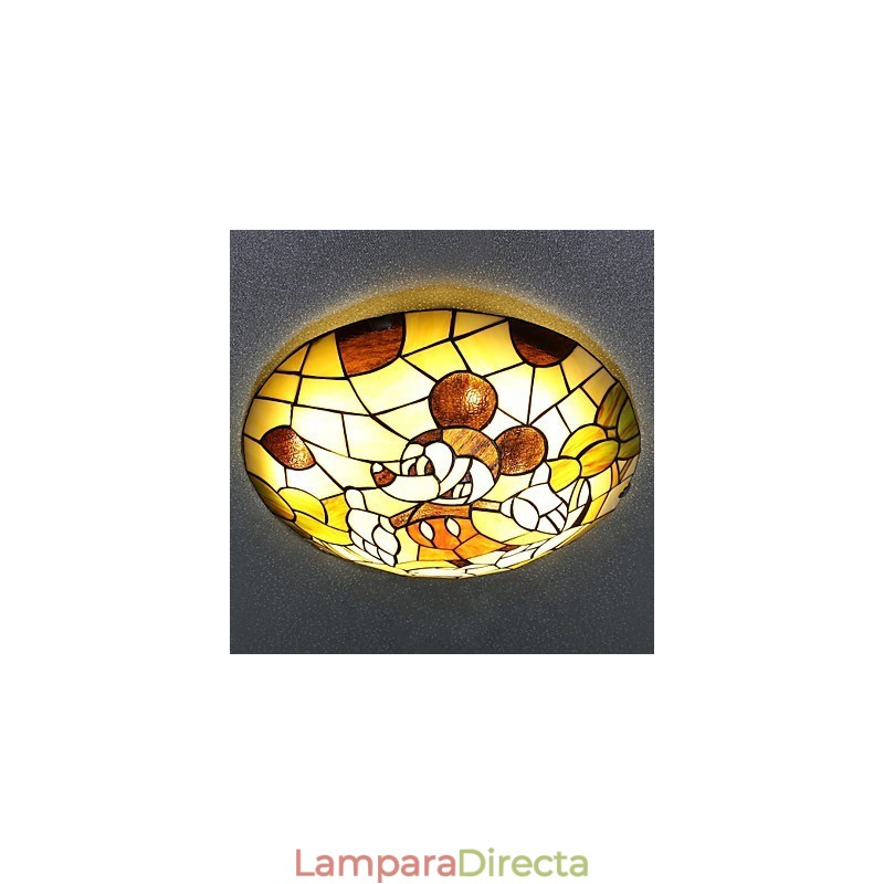 Lámpara de techo mediterránea con diseño de Mickey Mouse para niños, 40 cm de diámetro