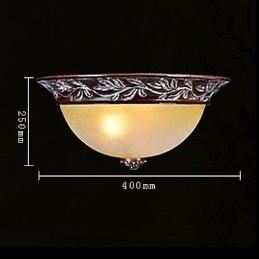 Lámpara de techo de cristal blanco y amarillo, resina, talla plateada, estilo clásico europeo.