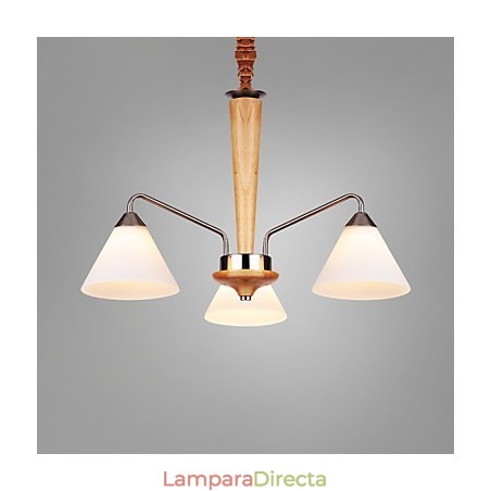 Lámpara empotrada de madera y bambú con pintura estilo mini vintage Lámpara empotrada de madera y bambú con pintura estilo mini vintage