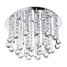 Lámpara semiempotrada moderna de cristal con 8 luces (base G4)