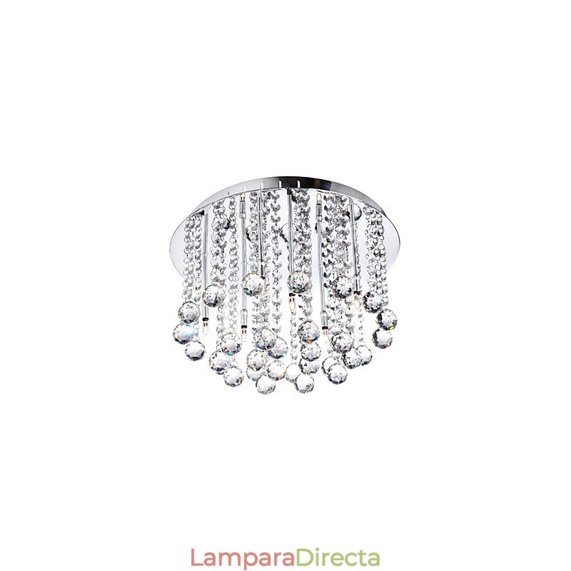Lámpara semiempotrada moderna de cristal con 8 luces (base G4)
