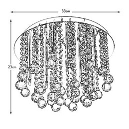 Lámpara semiempotrada moderna de cristal con 8 luces (base G4)