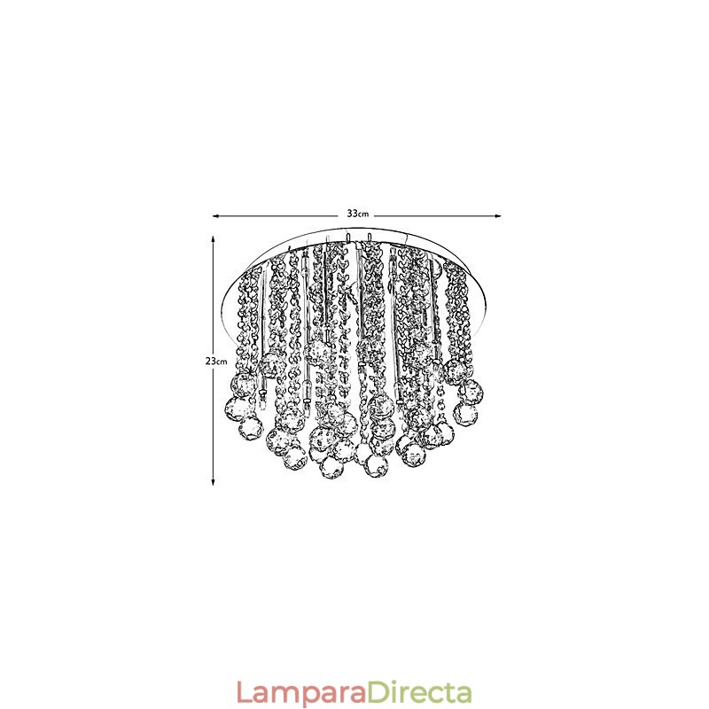 Lámpara semiempotrada moderna de cristal con 8 luces (base G4)