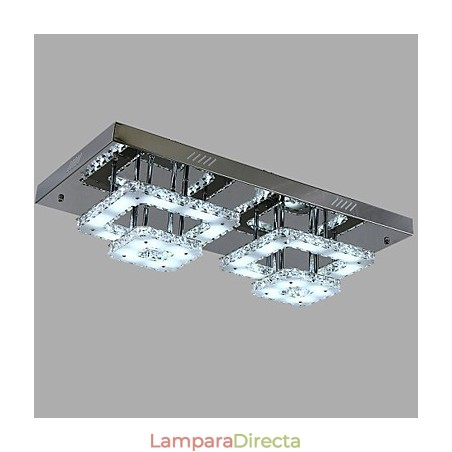 Lámpara de techo moderna contemporánea de metal cromado y cristal Lámpara de techo moderna contemporánea de metal cromado y cristal