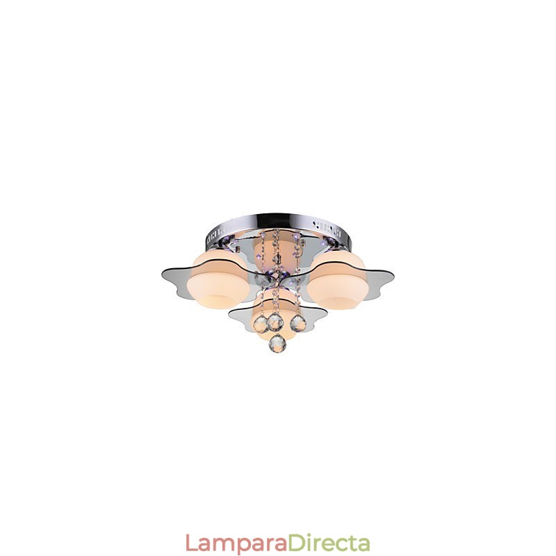 Lámpara empotrada moderna contemporánea de 3 luces con control remoto en tonos rojos y azules