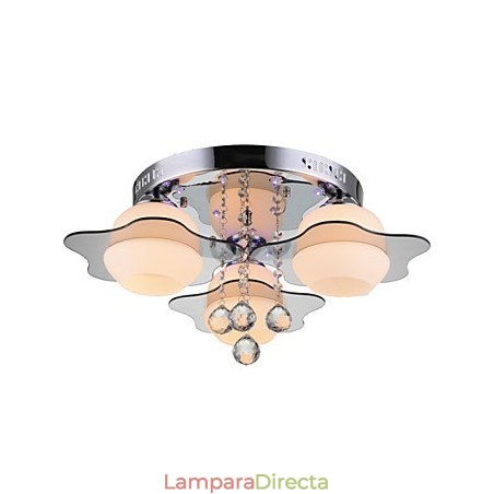 Lámpara empotrada moderna contemporánea de 3 luces con control remoto en tonos rojos y azules Lámpara empotrada moderna contemporánea de 3 luces con control remoto en tonos rojos y azules