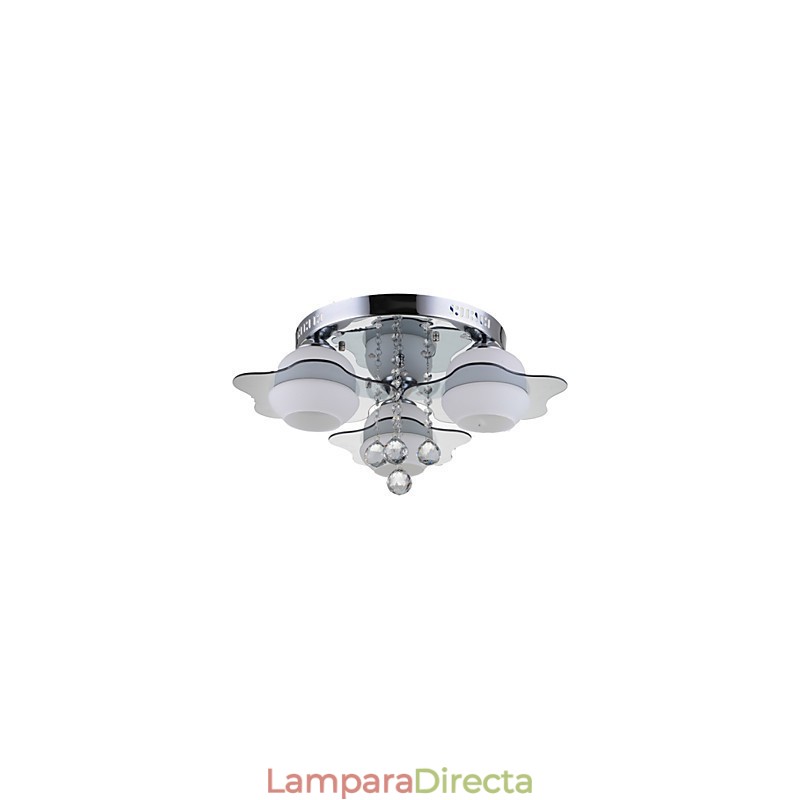 Lámpara empotrada moderna contemporánea de 3 luces con control remoto en tonos rojos y azules