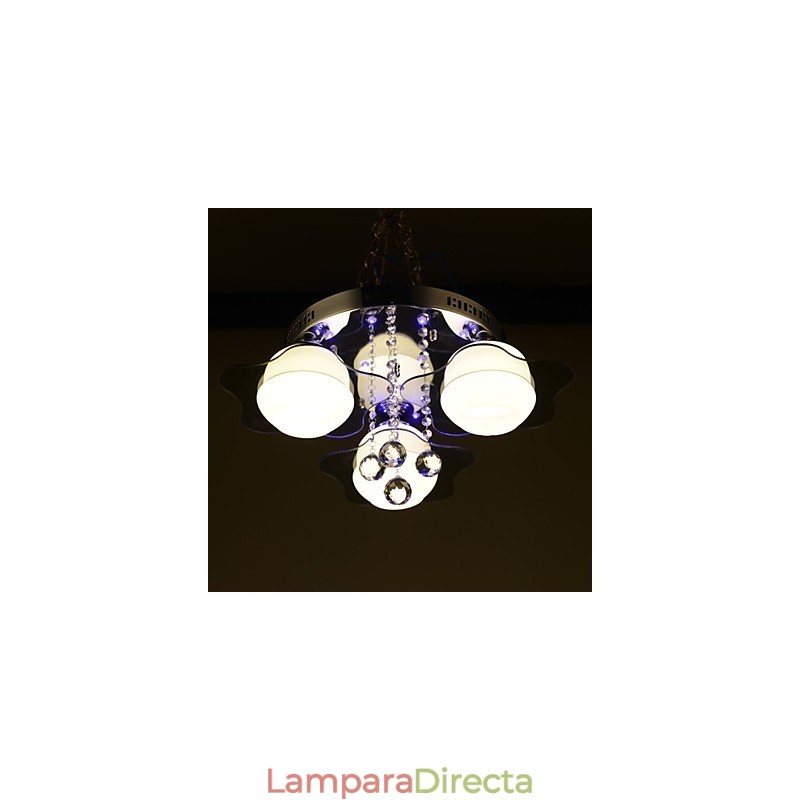 Lámpara empotrada moderna contemporánea de 3 luces con control remoto en tonos rojos y azules