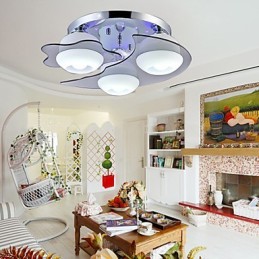 Lámpara empotrada de 3 luces, moderna, de estilo contemporáneo, de acero inoxidable blanco.