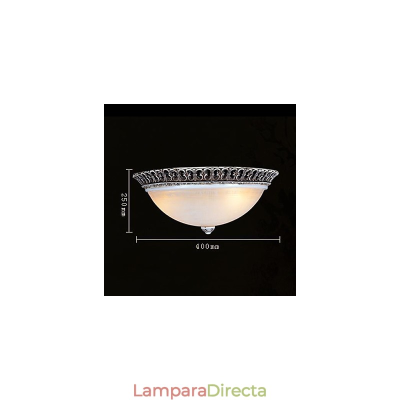 Lámpara de techo de color marrón oscuro con diseño de resina de vidrio tallado, estilo clásico europeo