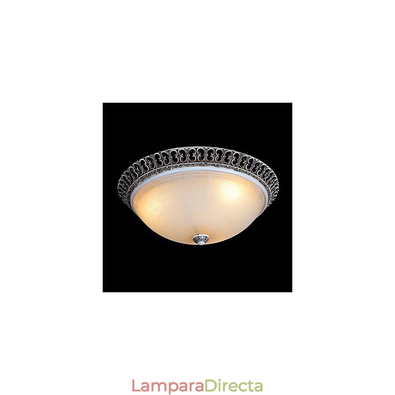 Lámpara de techo de color marrón oscuro con diseño de resina de vidrio tallado, estilo clásico europeo
