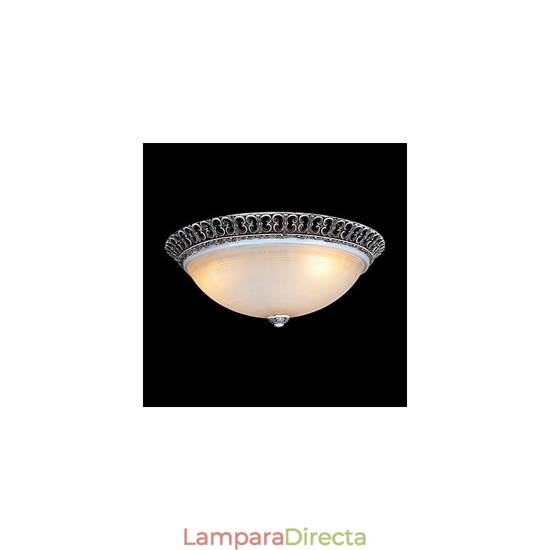Lámpara de techo de color marrón oscuro con diseño de resina de vidrio tallado, estilo clásico europeo