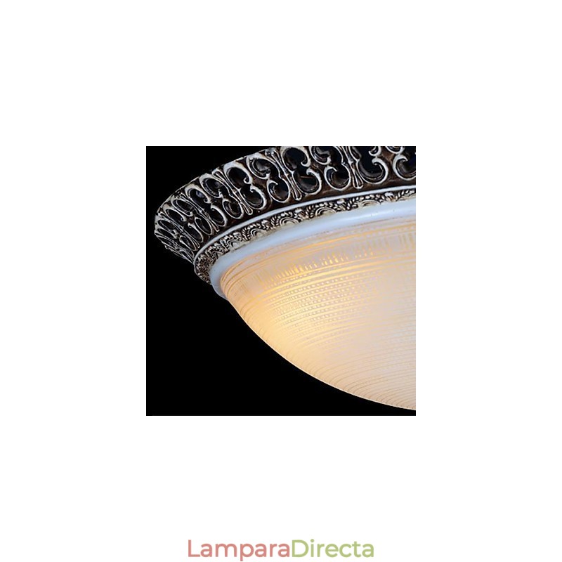 Lámpara de techo de color marrón oscuro con diseño de resina de vidrio tallado, estilo clásico europeo