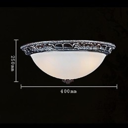 Lámpara de techo de cristal, resina, talla plateada, estilo retro europeo clásico.
