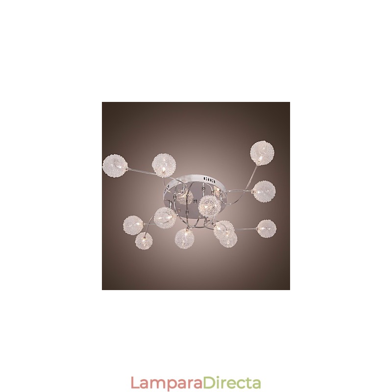 Lámpara empotrada de hierro G4 de 12 luces con pantallas de aluminio