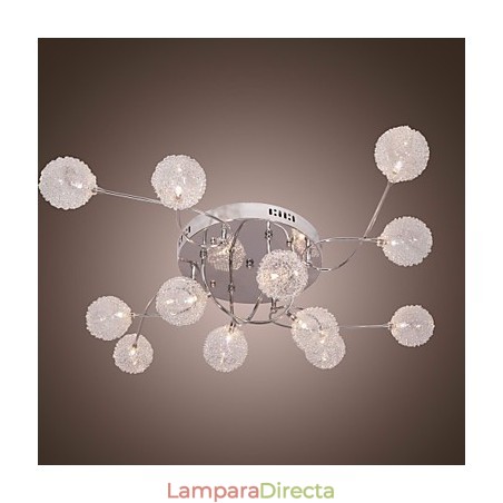Lámpara empotrada de hierro G4 de 12 luces con pantallas de aluminio Lámpara empotrada de hierro G4 de 12 luces con pantallas de aluminio