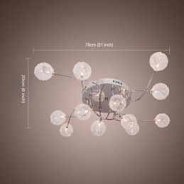 Lámpara empotrada de hierro G4 de 12 luces con pantallas de aluminio