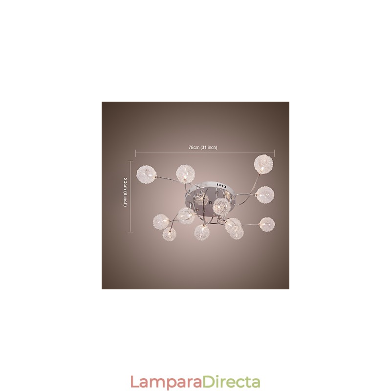 Lámpara empotrada de hierro G4 de 12 luces con pantallas de aluminio